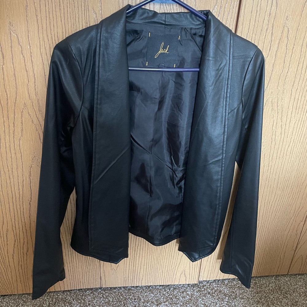 Jack - Black faux leather jacket.